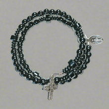 "Resolve of Steel" Hematite Rosary Bracelet Wrap - "Nuts and Bolts"