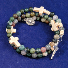 Stone Cross Rosary Bracelet Wrap