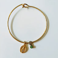 Gold-tone Miraculous Medal Bangle