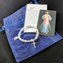 White Pearl Stretch Rosary Bracelet