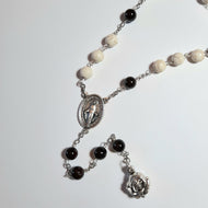 St. Michael Chaplet with Howlite and Garnet beads