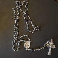 Hematite and lava bead Rosary