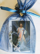 Pro-life Finger Rosary in organza bag with pocket size prayers
