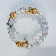 Festive Silver and Gold Rosary Bracelet Wrap