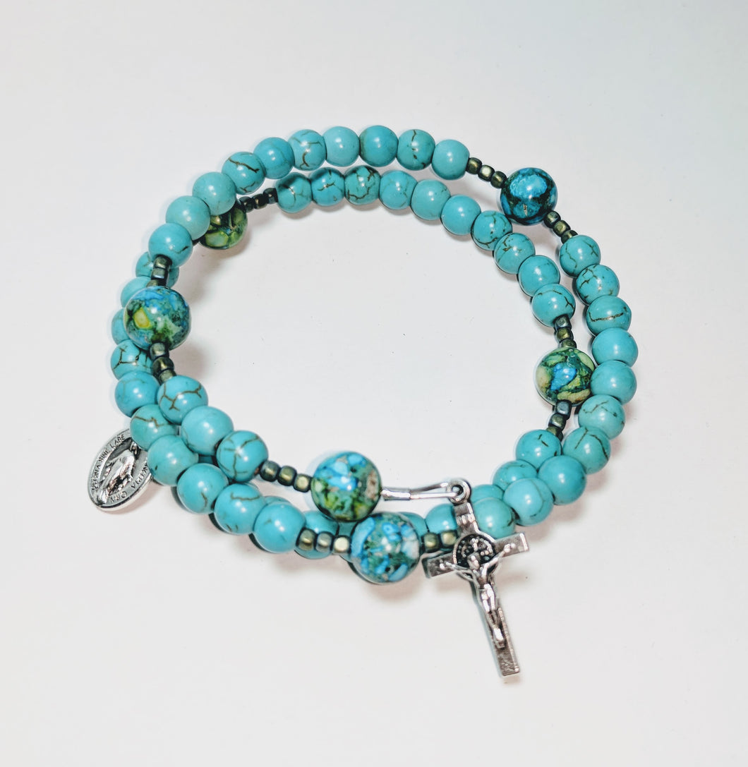 Simply Turquoise Rosary Bracelet Wrap