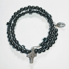 "Resolve of Steel" Hematite Rosary Bracelet Wrap - "Nuts and Bolts"