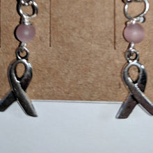 pink ribbon cancer awareness earrings