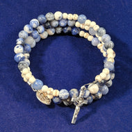 Ocean Of Mercy Rosary Bracelet Wrap with St. Benedict Crucifix