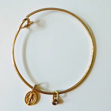 Gold-tone Miraculous Medal Bangle
