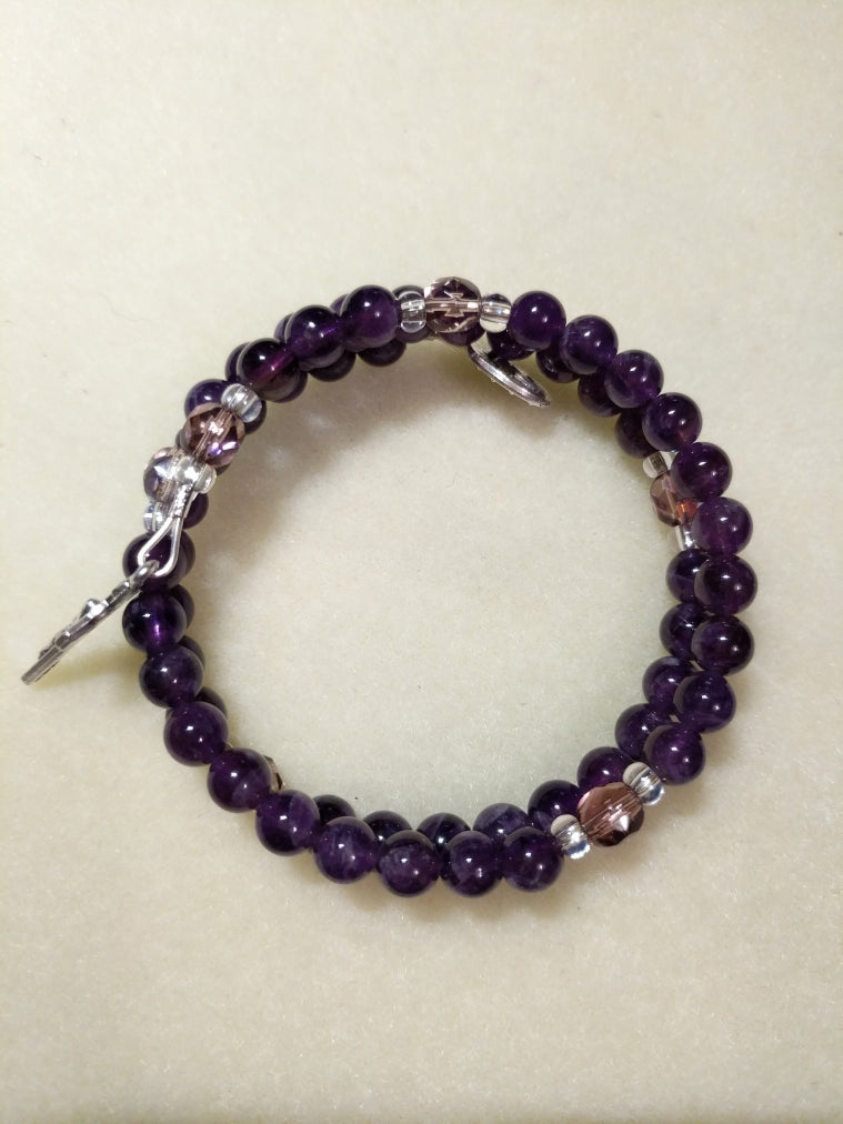 Purple Amethyst Rosary Bracelet